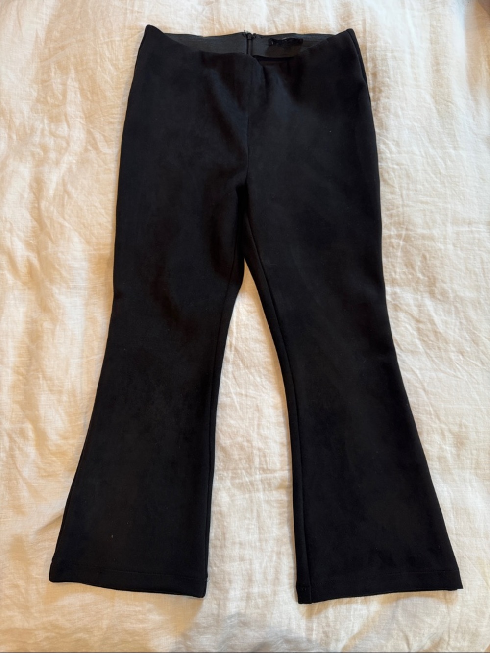 Women’s Black Flare Pants - Classic Everyday Bottoms; faux suede